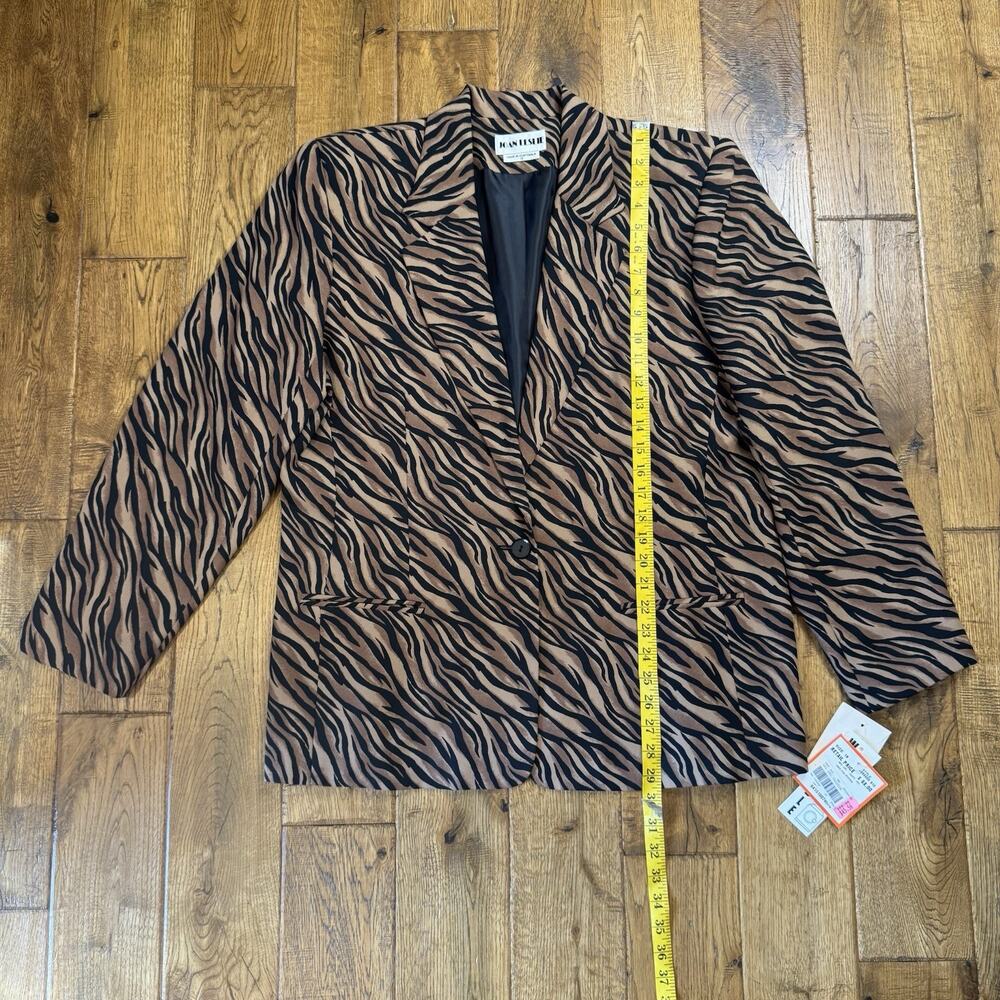 NWT Joan Leslie VTG Women's Blazer Tiger Print Plus Sz 18 Single Button - Picture 4 of 7